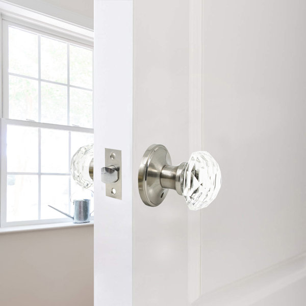 Probrico Crystal Privacy Door Knobs Keyless Lock with Round Rosette & Reviews Wayfair